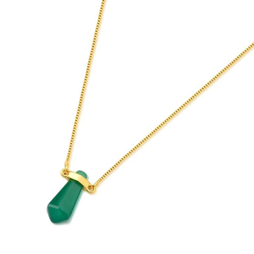 Esther Necklace in Green Agate